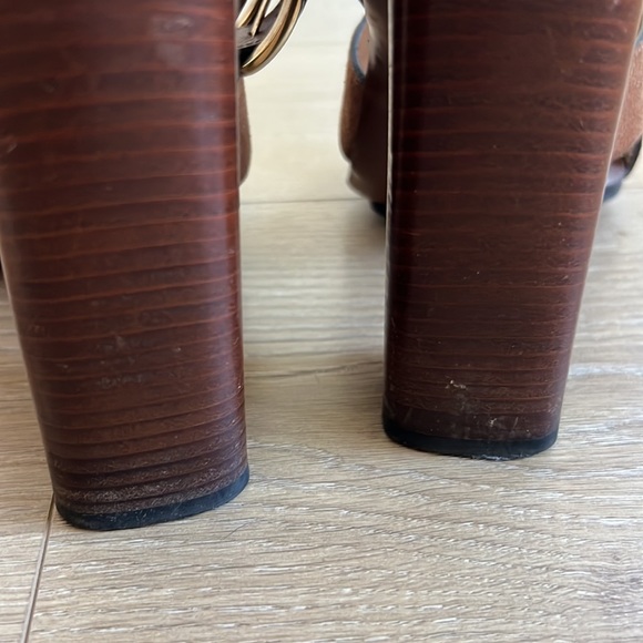 Gucci Brown Suede and Leather Candy Cross Ankle Wrap Sandals Size 38 - Picture 8 of 9